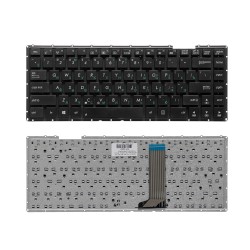Клавиатура для ноутбука Asus X451, A450, D451, F450, X452, X453 Series. Плоский Enter. Черная, без рамки. PN: AEXJBU00110.