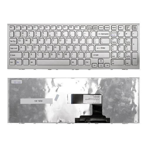 Клавиатура для ноутбука Sony Vaio VPC-EL Series. Белая, с рамкой. Не русифицированная.