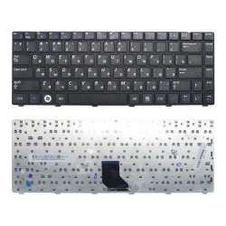 Клавиатура для ноутбука Samsung R515, R518, R520 Series. Плоский Enter. Черная, без рамки. PN: BA59-02486D.