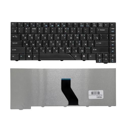 Клавиатура для ноутбука Acer Aspire 4710, 4720, 4220, 4230, 4310, 4520, 4710, 4900 Series. Плоский Enter. Черная, без рамки. PN: V072146AS1
