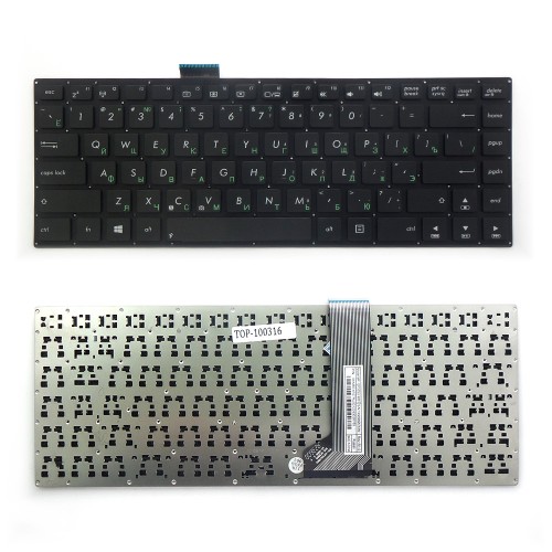 Клавиатура для ноутбука Asus F402, S400, X402 Series. Плоский Enter. Черная, без рамки. PN: MP-12F33US-9201.