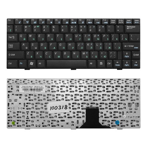 Клавиатура для ноутбука Asus U1, U1E, U1F Series. Плоский Enter. Черная, без рамки. PN: V021562CS1.