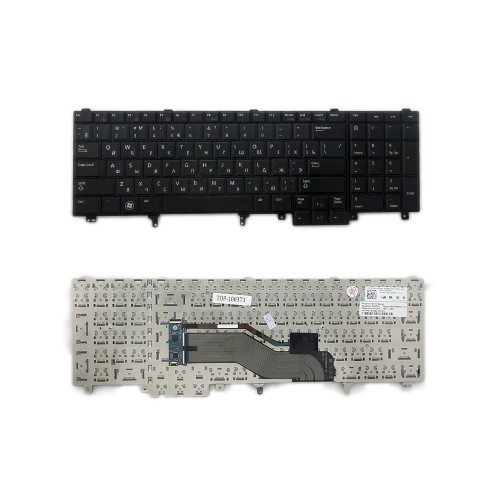 Клавиатура для ноутбука Dell Latitude E6520 E6530 E6540 Series. Плоский Enter. Черная, без рамки. PN: NSK-DWAUF.