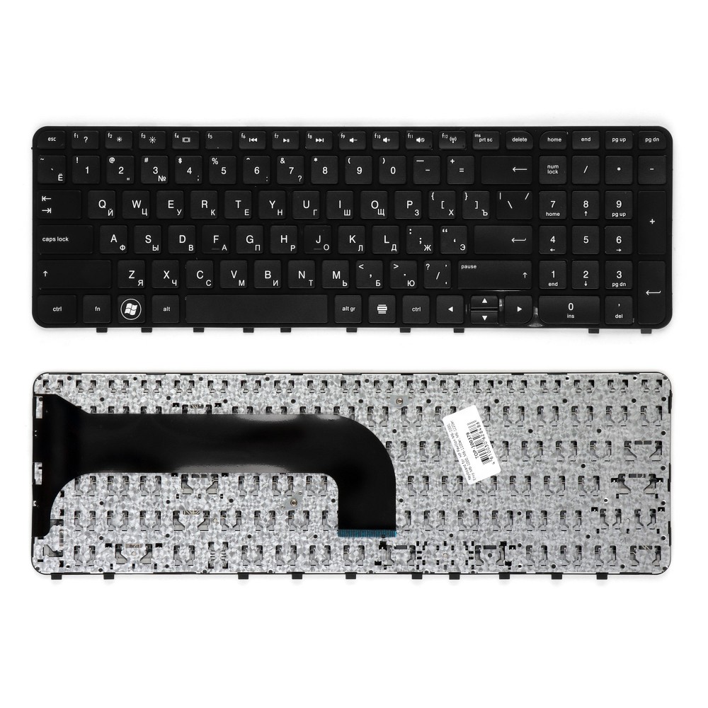 Клавиатура для ноутбука HP Pavilion M6-1000, Envy M6-1000, M6-1100er, M6-1220er Series. Плоский Enter. Черная, с черной рамкой. PN: PK130U92B06.