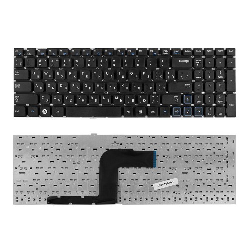 Клавиатура для ноутбука Samsung RC508, RC510, RV509 Series. Плоский Enter. Черная, без рамки. PN: BA59-02941D.