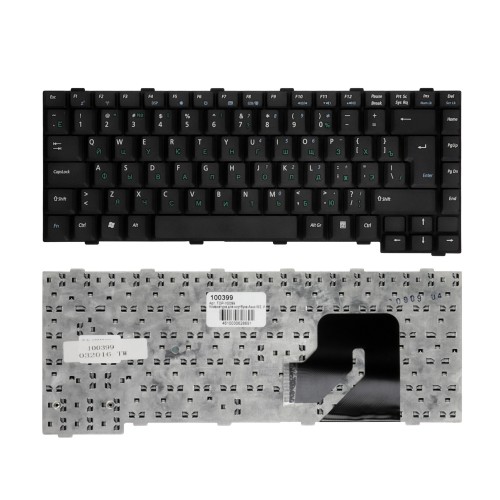 Клавиатура для ноутбука Asus W2, W2J, W2P Series. Г-образный Enter. Черная, без рамки. PN: K020362H2.