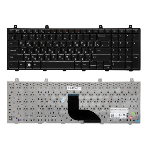 Клавиатура для ноутбука Dell Studio 1745, 1747, 1749 Series. Плоский Enter. Черная, без рамки. PN: V104025EK1, AEGM7700010.