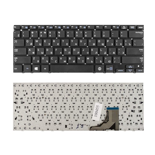 Клавиатура для ноутбука Samsung NP530U3B, NP530U3B-A02RU, NP530U3B-A03RU Series. Плоский Enter. Черная, без рамки. PN: BA75-04042M.