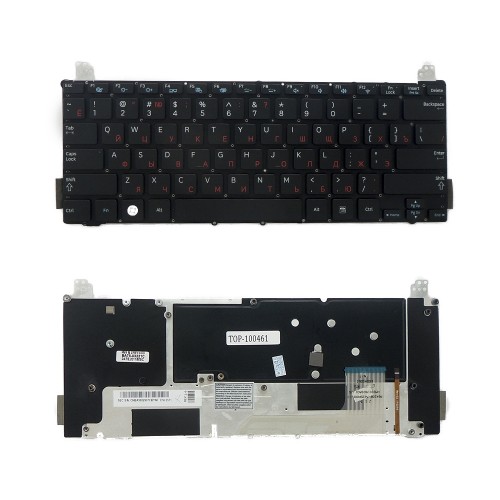 Клавиатура для ноутбука Samsung NP900X1A, NP900X1B Series. Плоский Enter. Черная, без рамки. С подсветкой. PN: BA59-02907C.