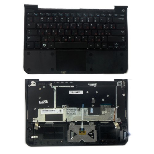 Клавиатура для ноутбука Samsung NP900X1A, NP900X1B Series. Плоский Enter. Черная, c топкейсом. PN: BA59-02907C.
