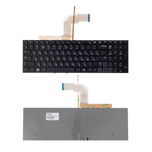 Клавиатура для ноутбука Samsung RC711, RC720, RV720 Series. Плоский Enter. Черная, без рамки. С подсветкой. PN: BA59-03058C.