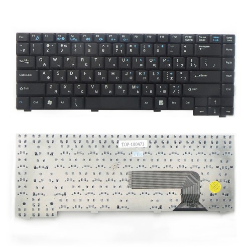 Клавиатура для ноутбука Fujitsu-Siemens Amilo PA1510, PA2510, PI2515 Series. Плоский Enter. Черная, без рамки. PN: 71GL51242-21.