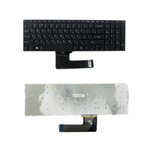 Клавиатура для ноутбука Sony SVF15, SVF152, SVF1521E1RB.RU3, SVF1521J1RB.RU3 Series. Плоский Enter. Черная, без рамки. PN: 9Z.NAEBQ.00R.