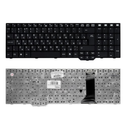 Клавиатура для ноутбука Fujitsu-Siemens Amilo Xa3520, Xa3530 Series. Г-образный Enter. Черная, без рамки. PN: V080330BK2.