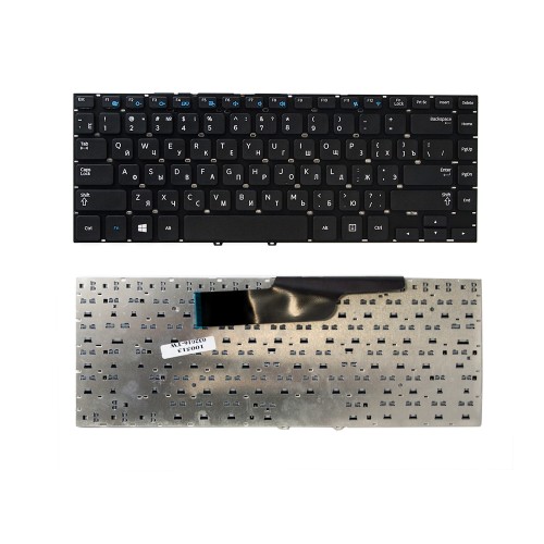 Клавиатура для ноутбука Samsung NP355V4C, 355V4C-S01, NP300E4A Series. Плоский Enter. Черная, без рамки. PN: BA75-04105C.