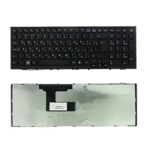 Клавиатура для ноутбука Sony Vaio VPC-EL Series. Г-образный Enter. Черная, с черной рамкой. PN: 148969261.