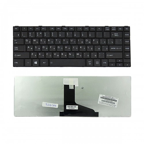 Клавиатура для ноутбука Toshiba Satellite L800, L830, M800, M805, M840 Series. Плоский Enter. Черная, без рамки. PN: 9Z.N7SSQ.10R, AEBY3700120.