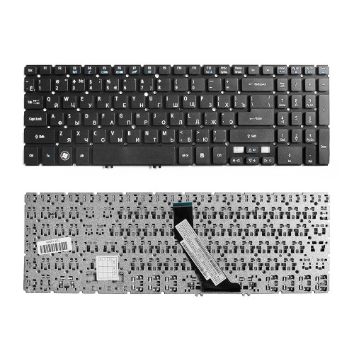 _Клавиатура для ноутбука Acer Aspire V5-571, V5-531, V5-551 Series. Г-образный Enter. Черная, без рамки. PN: NSK-R37SQ 0R, NSK-R3KBW.