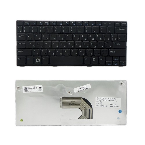 Клавиатура для ноутбука Dell Inspiron Mini 1012, 1018 series. Плоский Enter. Черная, без рамки. PN: MP-09K63SU-698.