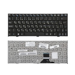 Клавиатура для ноутбука DNS 0121598, 0121595, 0121905, 0123869 Series. Г-образный Enter. Черная, с черной рамкой. PN: MP-08J66SU-430.