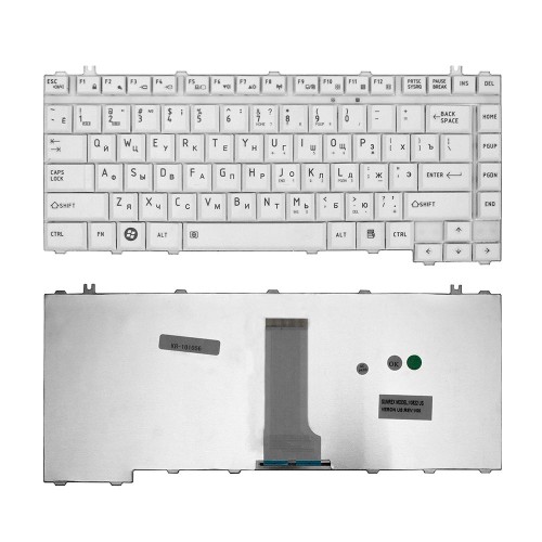 Клавиатура для ноутбука Toshiba A200, A300, M300 Series. Плоский Enter. Белая, без рамки. PN: NSK-TAJ01.