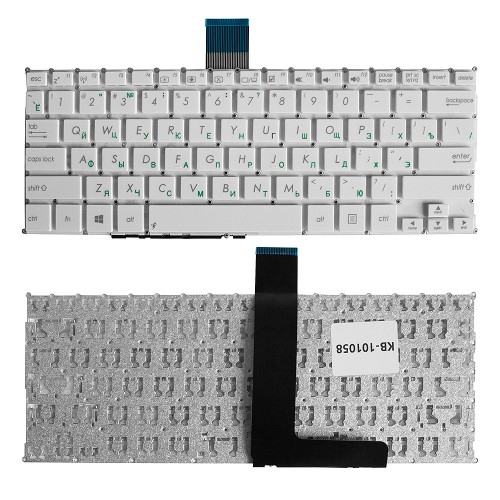 Клавиатура для ноутбука Asus F200CA, F200LA, F200MA, X200 Series. Плоский Enter. Белая, без рамки. PN: AEEX8E0110.
