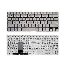 Клавиатура для ноутбука Asus UX31A, UX32, U38D Series. Плоский Enter. Серебристая, без рамки. PN: PK130SQ415S.