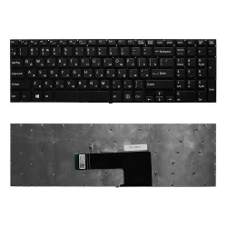 Клавиатура для ноутбука Sony Vaio Fit 15, SVF15, SVF152, SVF1521E1RB.RU3, SVF1521J1RB.RU3 Series. Плоский Enter. Черная, без рамки. PN: 9Z.NAEBQ.00R.