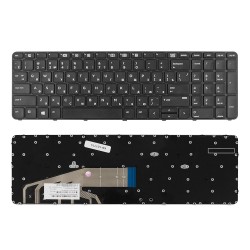 Клавиатура для ноутбука HP ProBook 450 G3, 455 G3, 470 G3 Series. Плоский Enter. Черная, с черной рамкой. PN: 90.4ZA07.L0R.