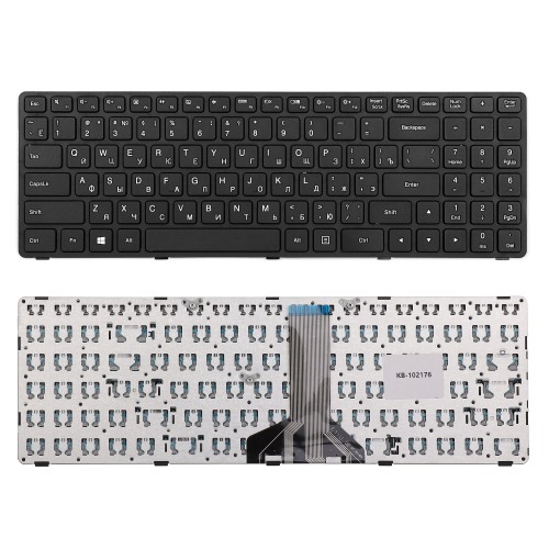 Клавиатура для ноутбука Lenovo Ideapad 100-15, 100-15IBD Series. Плоский Enter. Черная, с рамкой. PN: SN20J78609.