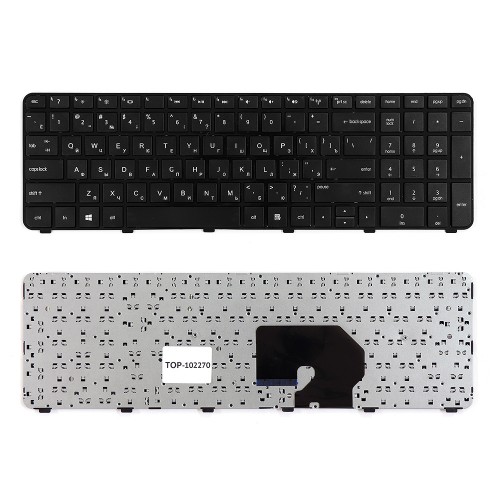 Клавиатура для ноутбука HP Pavilion DV7-6000, DV7-6100 Series. Плоский  Enter. Черная, с черной рамкой. PN: 2B-03916W600.