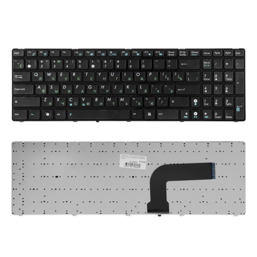 Клавиатура для ноутбука Asus G51,G53, G72, G73 Series. Плоский Enter. Черная, с черной рамкой. PN: 04GNV33KND00-3.