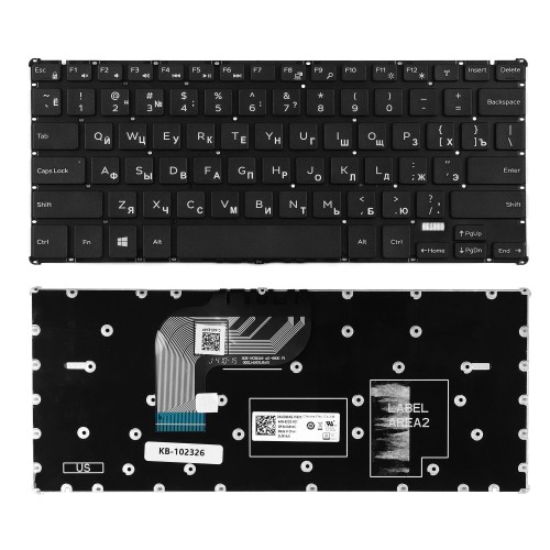Клавиатура для ноутбука Dell Inspiron 11-3162, 3164  Series. Плоский Enter. Черная, без рамки. PN: 0G96XG, 490.03P07.0D01