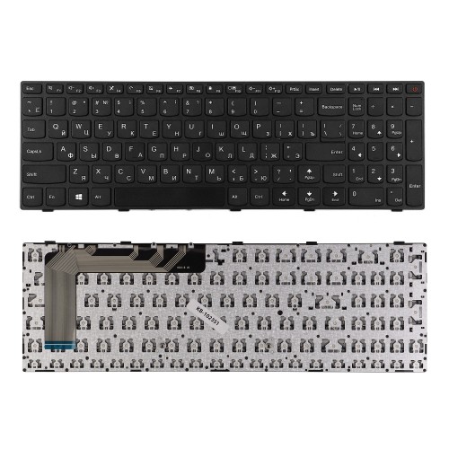 Клавиатура для ноутбука Lenovo IdeaPad 110-15ISK Series. Плоский Enter. Черная, с рамкой. PN: 5N20l25910.
