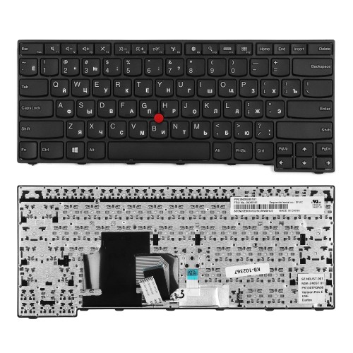 Клавиатура для ноутбука Lenovo ThinkPad E450, E455, E460, E465 Series. Плоский Enter. Черная, с рамкой. PN: SN20E66124.