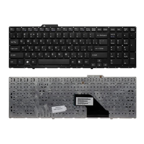Клавиатура для ноутбука Sony Vaio VPC-F11, VPC-F12, VPC-F13 Series. Плоский Enter. Черная, без рамки. PN: 148781561.