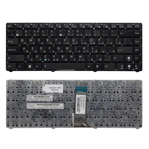 Клавиатура для ноутбука Asus U20, UL20, Eee PC 1201, 1215, 1215B Series. Плоский Enter. Черная. Без рамки. PN: 9J.N2K82.90R.