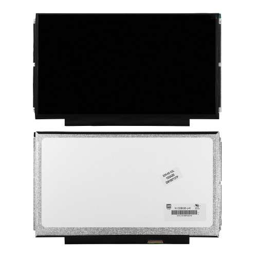Матрица для ноутбука 13.3 1366x768 WXGA, 40 pin LVDS, Slim, LED, TN, крепления планки, глянцевая. PN: N133BGE-L41.