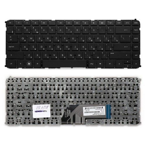 Клавиатура для ноутбука HP Envy 4-1100, 4-1200, 6-1000 Series. Плоский Enter. Черная, без рамки. PN: 698679-001, 698679-251.