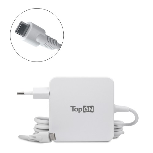 Блок питания TopON 65W кабель Type-C, Power Delivery, Quick Charge 3.0 в розетку, белый TOP-UC65