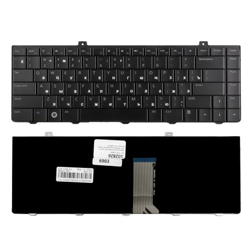 Клавиатура для ноутбука Dell Inspiron 1320, 1440 Series. Плоский Enter. Черная, без рамки. PN: V100825CS