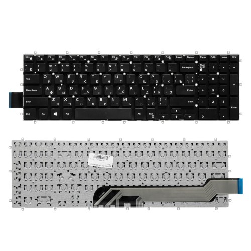 Клавиатура для ноутбука Dell 15-3583, 3584, 5568 Series. Плоский Enter. Черная, без рамки. PN: 0Y2HNT
