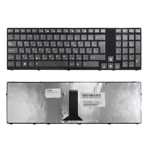 Клавиатура для ноутбука Asus K95, K93, A95, X93 Series. Г-образный Enter. Черная, с черной рамкой. PN: V126202AK2.