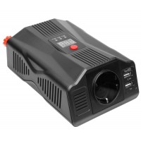 (Мятая коробка) Автомобильный инвертор TopON TOP-PI201 200W 1 розетка, 2 USB, LCD экран, пиковая мощность 400W Черный