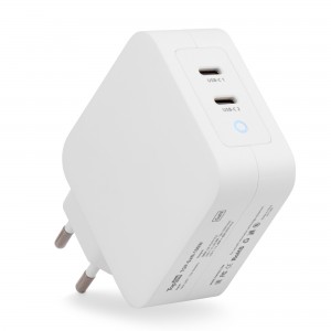 Блок питания TopON GaN 100W 2 Type-C PD, PPS, QC Белый TOP-GaN-100W