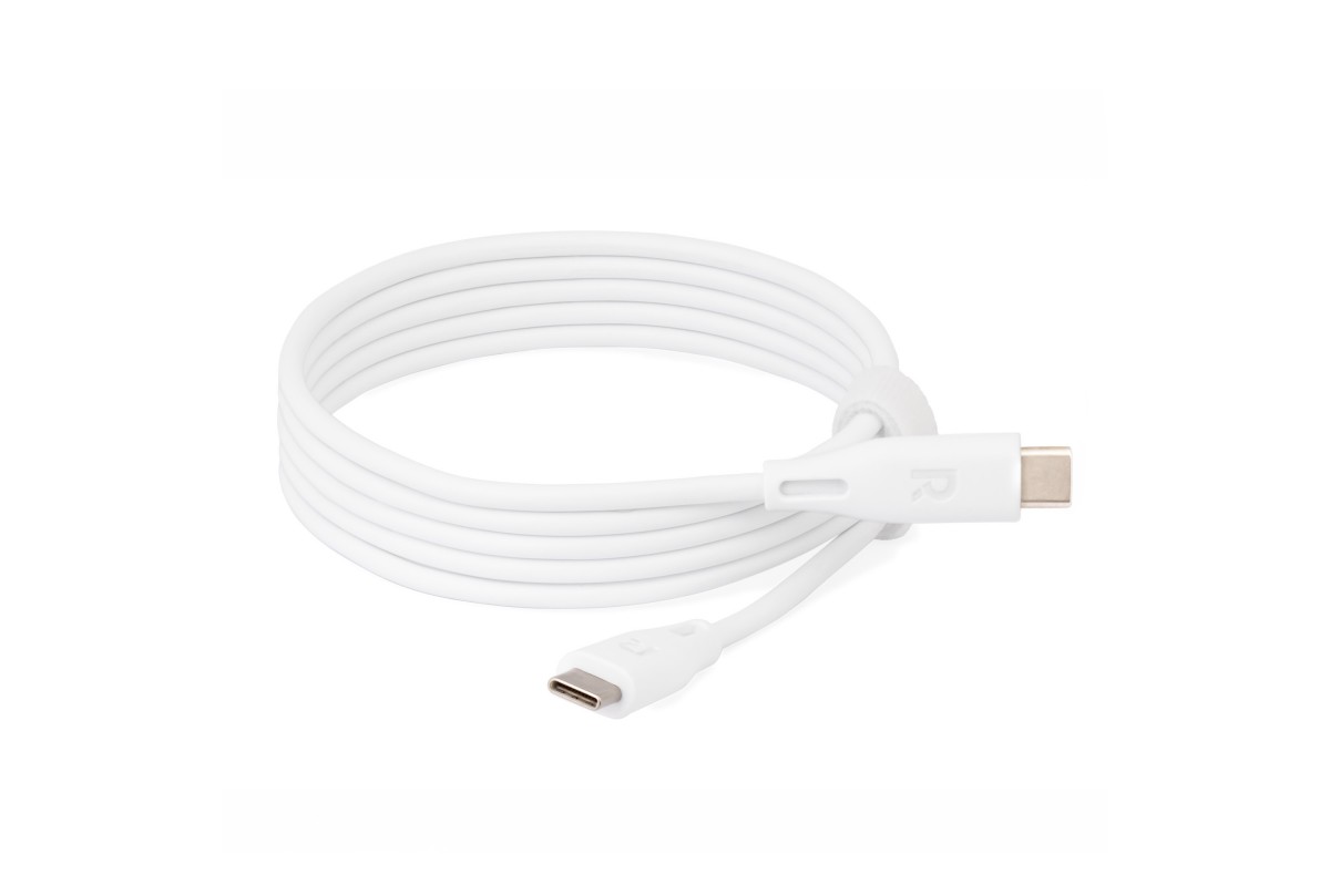 Удлиненный тип с. Дата-кабель USB-C - USB-C, 100w, 5a, 1.5м, белый, deppa.