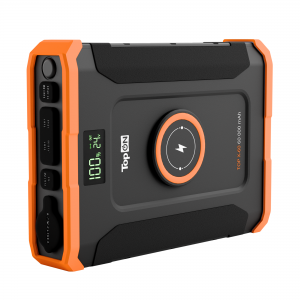 Внешний аккумулятор TopON TOP-X60 60000mAh DC 90W, 2 Type-C PD 60W и 30W, USB QC3.0 18W, Qi 15W, авторозетка 120W, фонарь, защита от брызг, LiFePO4