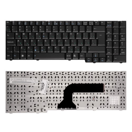 Клавиатура для ноутбука Asus M50, G50, X71 Series. Г-образный Enter. Черная, без рамки. PN: NSK-U410R.