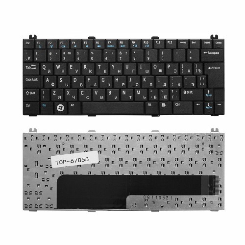 Клавиатура для ноутбука Dell Inspiron Mini 12, 1210 Series. Г-образный Enter. Черная, без рамки. PN: 0K124J, V091302AS1.