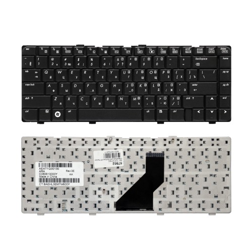 Клавиатура для ноутбука HP Pavilion DV6000, DV6100, DV6300, Compaq Presario V6000 Series. Плоский Enter. Черная, без рамки. PN: AT8A, AEAT8TP731.